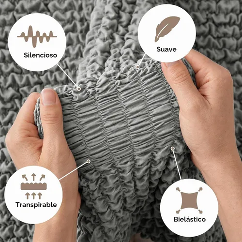 Vista 7 de PAULATO BY GA.I.CO. Funda para Sofá Seccional - Funda para Sofá Chaise en Forma de L - Fundas Lavables para Sofá de Esquina - Funda Elástica