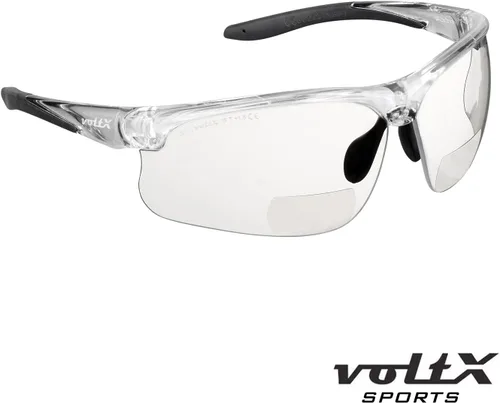 Vista 3 de voltX 'ULTIMATE SPORTS' Gafas de seguridad bifocales (montura transparente, lente transparente + 1.0 dioptrías) – Lente UV400 con revestimiento