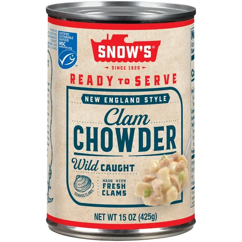 Vista 10 de Snow's Sopa condensada de almejas de Nueva Inglaterra, lata de 15 onzas, 0.14 oz de proteína por porción, receta auténtica al estilo de Nueva