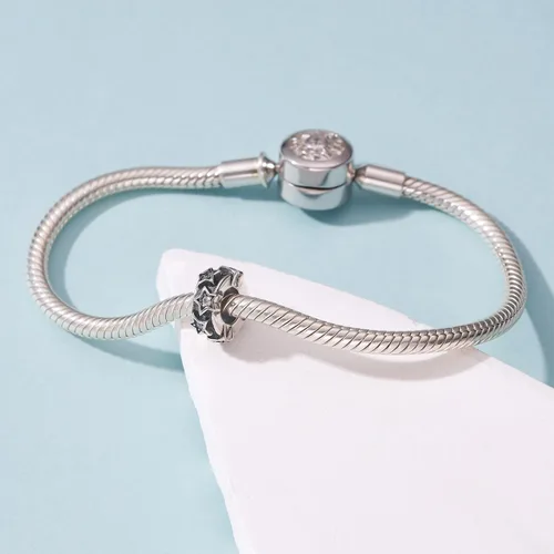 Vista 43 de 925 plata esterlina espaciador encanto grano con CZ transparente para pulseras Pandora Charms