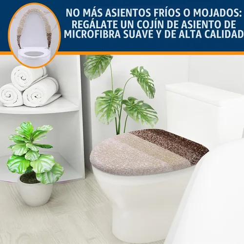 Vista 8 de OLANLY Funda de asiento de inodoro de microfibra suave para baño, cubiertas de asiento lavables a máquina, 17.5x15 pulgadas, con respaldo de goma