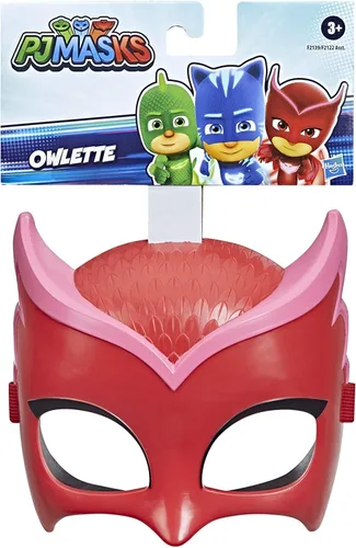 Vista 2 de PJ Masks Máscara de héroe Elige tu máscara de héroe favorita Gekko, Owlette o Catboy, máscara de disfraz para niños, paquete con 2 pegatinas My
