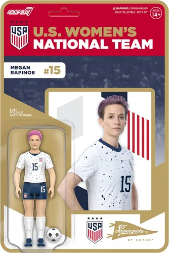 Vista 5 de Super7 USWNT Soccer Crystal Dunn - Figura de acción del equipo nacional de mujeres de Estados Unidos de 3.75 pulgadas con accesorio de pelota