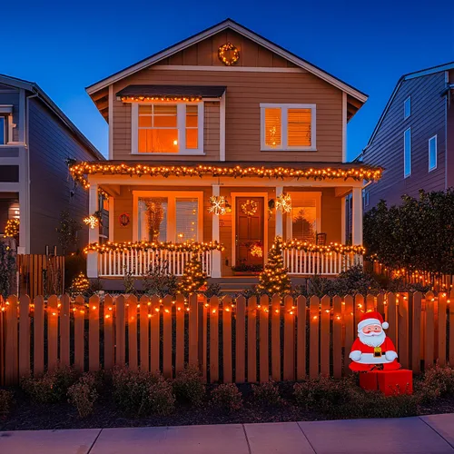 Vista 7 de JMEXSUSS 150 luces LED naranjas de Halloween para interiores y exteriores, luces de Navidad en cadena enchufables para interiores, 8 modos de luces