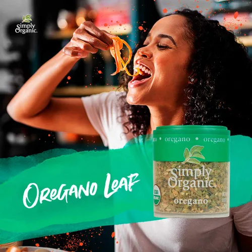 Vista 2 de Simply Organic Hoja de orégano, cortada y tamizada, orgánica certificada 0.07 oz Paquete de 6 Origanum onites