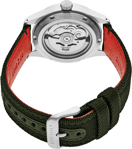 Vista 3 de SEIKO SRPH29 Reloj para hombre – 5 deportes – Automático con movimiento de cuerda manual, esfera verde, caja de acero inoxidable, correa de nailon
