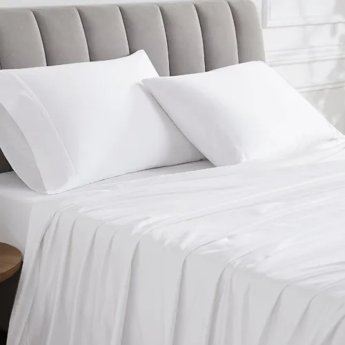 Vista 14 de Linen Closet Juego de sábanas de 1000 hilos de algodón egipcio de 4 piezas, 100% satén de algodón, ropa de cama de lujo con bolsillo profundo de 18