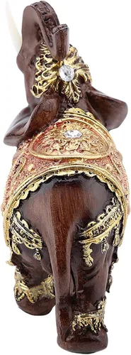 Vista 8 de Hilitand Estatua de elefante de riqueza, escultura de Feng Shui, figura de grano de madera para el hogar, decoración de escritorio, regalo (M)