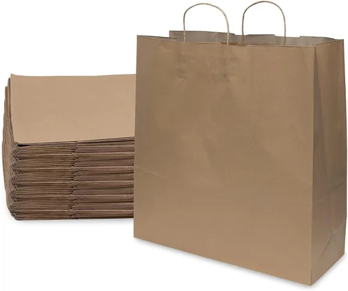 Vista 11 de Prime Line Packaging Bolsas de regalo negras, bolsas de regalo de papel kraft con asas para pequeñas empresas, bolsas de compras extra grandes