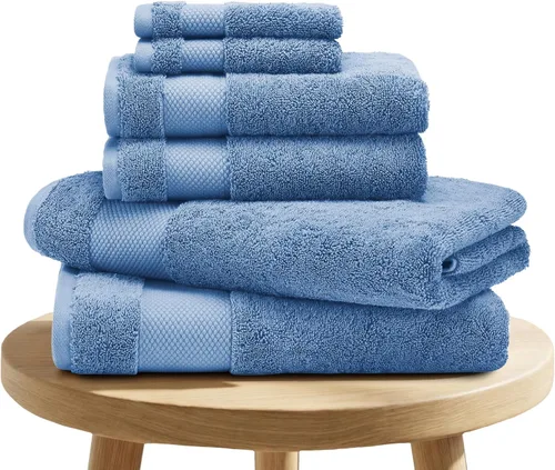 Vista 15 de BIOWEAVES 100% Algodón Orgánico 700 GSM Suave Juego de Toallas Premium de 6 Piezas Certificado GOTS, 2 Toallas de Baño, 2 Toallas de Mano y 2 Paños