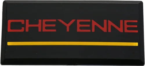 Vista 2 de SSDD 2 emblemas de cabina Cheyenne de repuesto para pilar de techo lateral Chevrolet 88-94 placa de identificación 3D (rojo/amarillo) (CH-CHEYENNE)