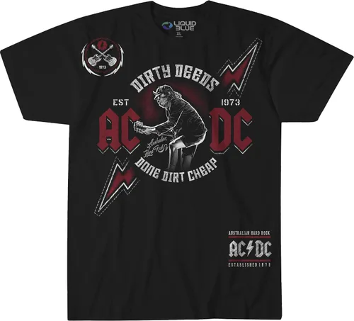 Vista 2 de Liquid Blue Unisex Adult Ac/DC Australian Hard Rock Dirty Deeds Short Sleeve Tee