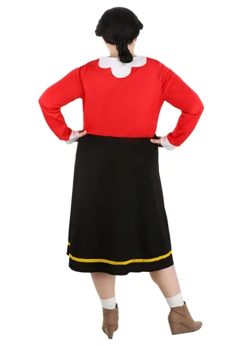 Vista 4 de Vestido de Disfraz de Olive Oyl para Mujer Talla Plus Multicolor