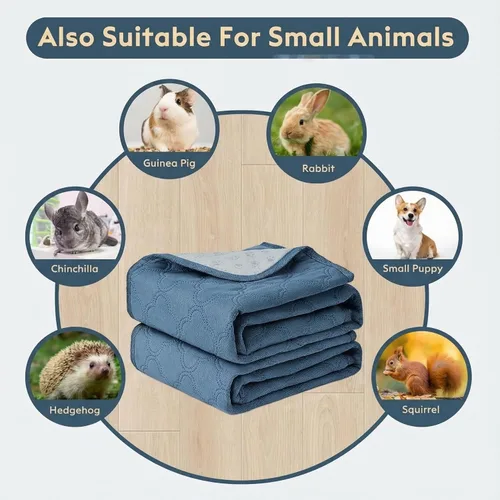 Vista 7 de FunFurry Forro lavable para jaula de conejillo de indias, paquete de 4 almohadillas reutilizables y lavables, ropa de cama impermeable