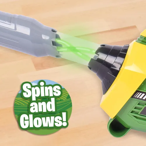 Vista 4 de John Deere Soplador de hojas de juguete para niños – herramienta de construcción simulada con luces y sonidos Sopla aire real