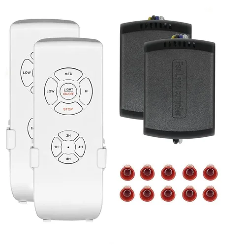 Vista 9 de Kit de control remoto universal para ventilador de techo - Control remoto inalámbrico mini 3 en 1 con control de velocidad, interruptor de luz