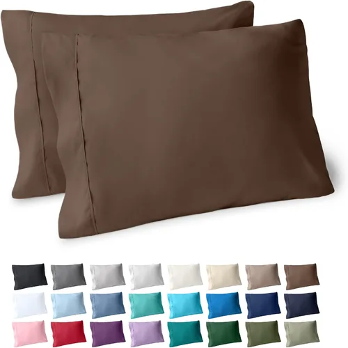 Vista 50 de Bare Home Juego de 2 fundas de almohada de microfibra de tamaño estándar, fundas de almohada refrescantes, doble cepillado, fácil cuidado, cierre