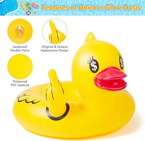 Vista 3 de Float Joy Divertidos flotadores inflables para piscina de pato para adultos, flotadores de pato de goma mejorados para piscina, lago, flotadores