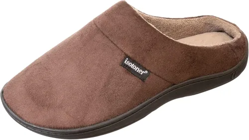 Vista 10 de isotoner Pantuflas de espalda abierta para hombre con espuma viscoelástica y suela para interiores y exteriores Ceniza