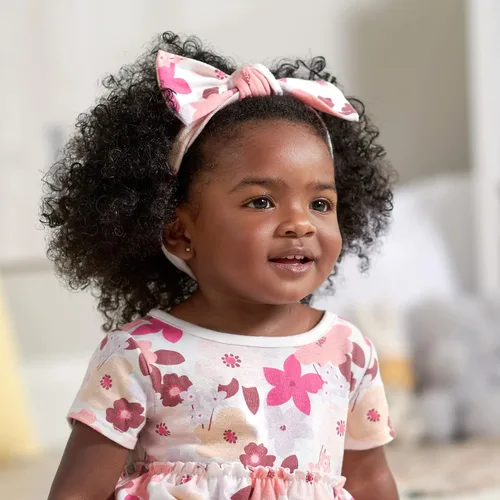 Vista 3 de Gerber baby-girls 3-piece Dress, Diaper Cover and Headband Set