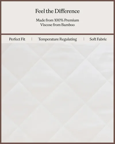 Vista 5 de Cozy Earth Protector de colchón de tamaño individual – 100% viscosa de bambú – Funda de colchón refrescante ligera que regula la temperatura