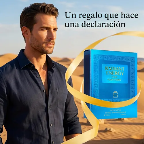 Vista 7 de RADIANT ENERGY for Men Inspired by Vers. Eros, Fresh Woody Cologne, 3.4 oz