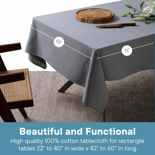 Vista 3 de MEEMA Mantel rectangular de algodón, mantel de verano para banquete de fiesta, boda y festival, mantel de primavera, ideal para exteriores e