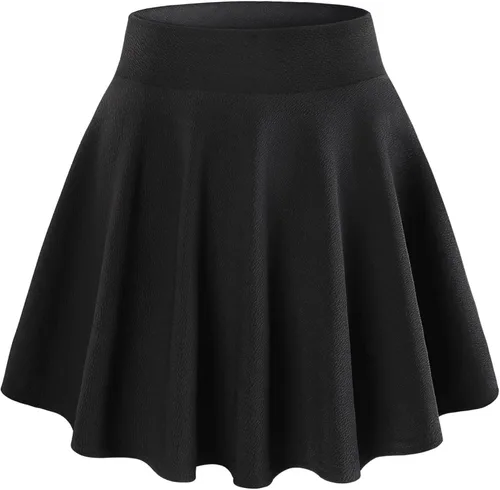 Vista 2 de DJT FASHION - Minifalda casual, plisada, acampanada y ajustada con shorts para mujer