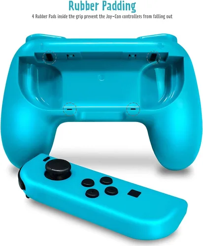 Vista 6 de eimgo joy-con Grips para Nintendo Switch resistente al desgaste joy-con asa para switch 2unidades rojoazul