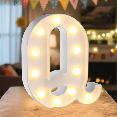 Vista 22 de Letrero LED de Marquee con Letras Iluminadas - Letras Iluminadas del Alfabeto para Cumpleaños, Graduación, Decoración de Pared y Mesa en Bares