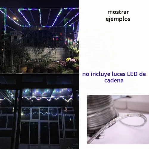 Vista 4 de AKOAK Soporte de clips de luz de cuerda LED, 50 clips de PVC con 100 tornillos para montaje en pared de luz LED y soporte de barra
