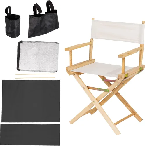 Vista 6 de PATIKIL Juego de accesorios para sillas de director, juego 5 en 1 para silla de maquillaje, kit de repuesto de lona y bolsas de almacenamiento Negro