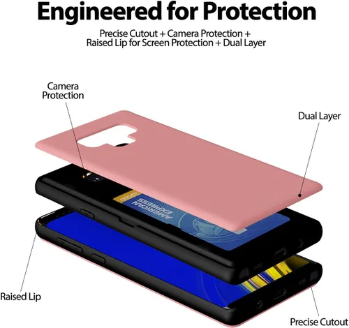 Vista 5 de GOOSPERY - Parachoques magnético para puerta compatible con Galaxy Note 9, funda tipo billetera con tarjetero, cierre automático por imán, funda