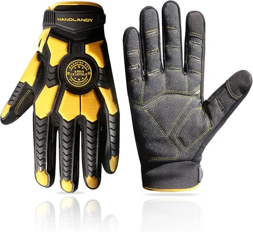Vista 15 de HANDLANDY Anti Vibration Gloves, SBR Padding, TPR Protector, Mechanic Work Gloves