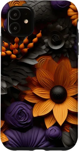 Vista 8 de iPhone 16 Halloween Flores Otoño Calabazas Caso