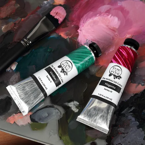Vista 2 de Tusc & Pine Pintura al Óleo para Artistas - Juego de 40 ml de 3 - Colores Azules Surtidos - Sin Amarilleo, Consistencia Rica y Cremosa, Máxima Carga