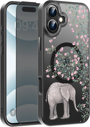 Vista 77 de Goodon para iPhone 15 Pro Max con protector de pantalla de privacidad, compatible con Magsafe, funda translúcida mate a prueba de golpes - Linda