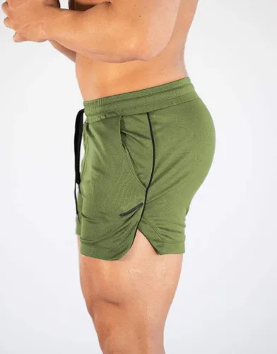 Vista 6 de FLYFIREFLY Pantalones cortos de entrenamiento de gimnasio para hombre, ligeros, atléticos, pantalones cortos para entrenamiento de culturismo