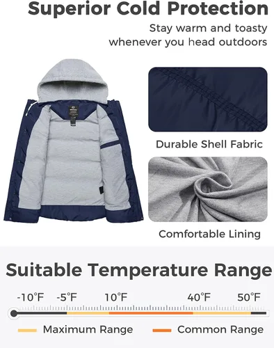 Vista 3 de wantdo Chaleco acolchado para mujer, talla grande, resistente al viento, chaleco de invierno acolchado con capucha desmontable