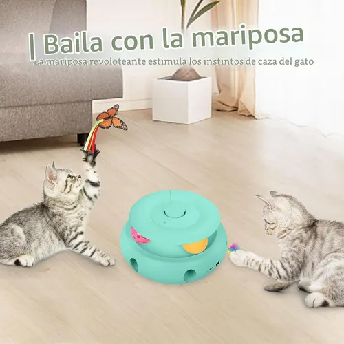 Vista 6 de Juguetes interactivos 3 en 1 para gatos de interior, color azul