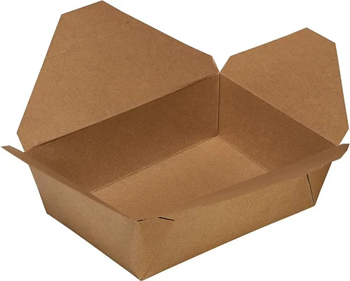 Vista 9 de EcoQuality Cajas de papel kraft marrón para llevar de 45 onzas, recipientes resistentes a la grasa para microondas, contenedores para llevar