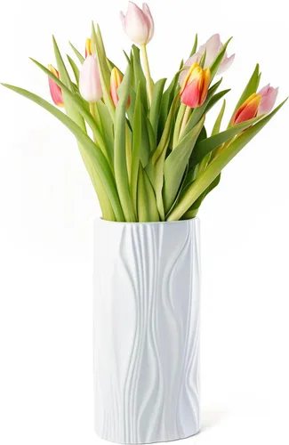 Vista 8 de Florero negro – Jarrón de cerámica moderno para decoración del hogar – Jarrón negro mate para sala de estar – Jarrones boho para hierba