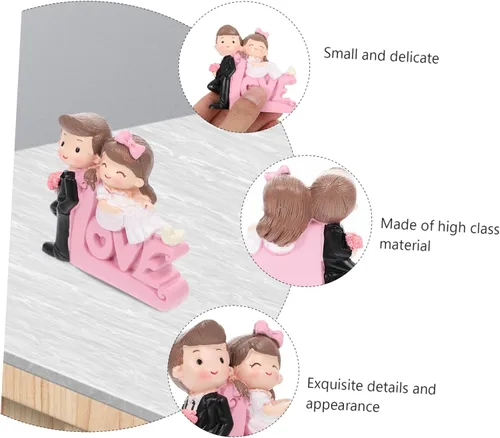 Vista 2 de BESPORTBLE 1 pieza de adornos de boda para novia, novio, estatua de resina, figura de pareja, romántica, decoración de mesa para tartas, decoración