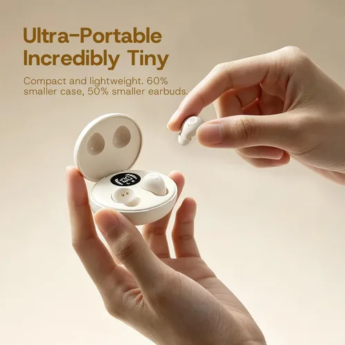 Vista 7 de Xmenha Mini auriculares invisibles inalámbricos Bluetooth de perfil bajo, micro pequeños y discretos para dormir, pequeños canales auditivos