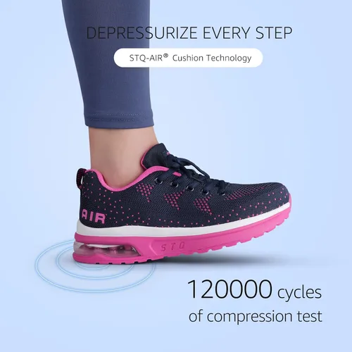 Vista 6 de STQ - Tenis para correr transpirables con cámara de aire para mujer