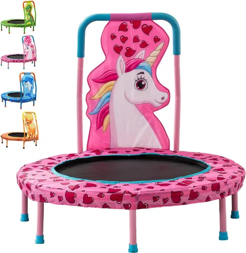 Vista 11 de Mini Trampolín Sin Espacios de 36" Trampolín para Niños Pequeños con Mango para Niños, Trampolín Pequeño para Niños de 36 pulgadas
