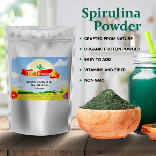 Vista 2 de Best Botanicals Polvo de espirulina 16 oz (orgánico)