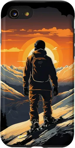 Vista 18 de Snowboarding Snowboard Snowboarder Mountain Sunset Case for iPhone 17