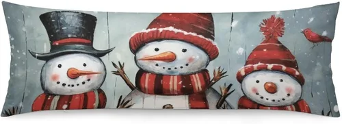 Vista 13 de Snowy Barn Winter Scene - Funda de almohada corporal de 20 x 54 pulgadas, funda de almohada larga para cama de vacaciones de invierno, funda