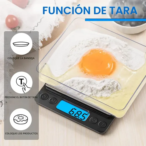 Vista 4 de Báscula digital de cocina de alimentos mejorada, 105.82 oz/0.00 oz de alta precisión que mide en gramos y onzas para cocinar, hornear, joyas